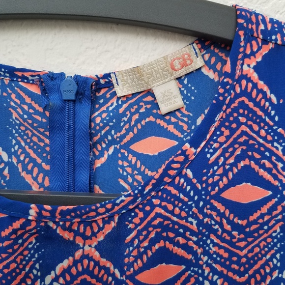 GB Florescent Orange & Blue Skater Dress - Picture 3 of 4